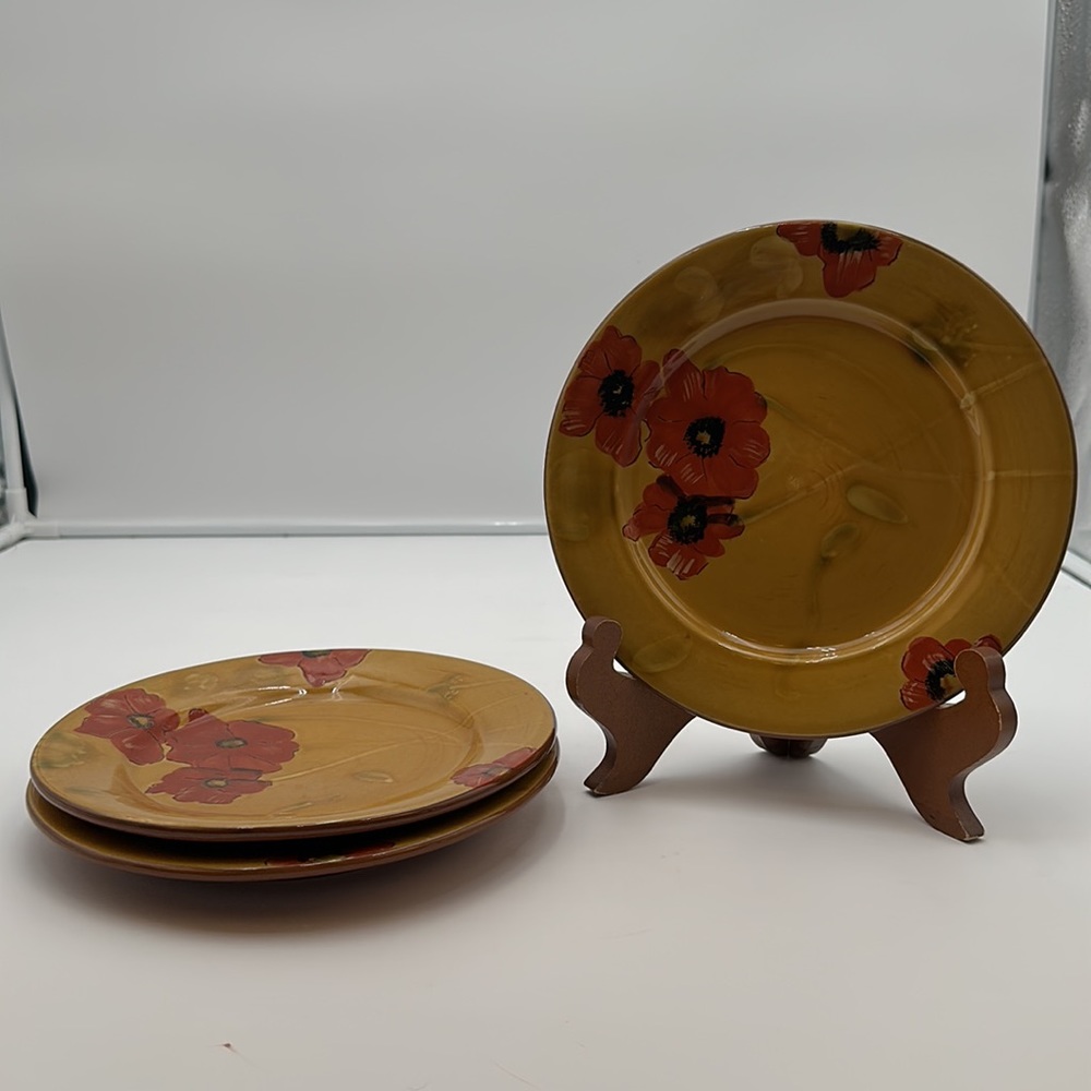 Set of three Fleur Rustique Ambiance Collections Red Poppies
